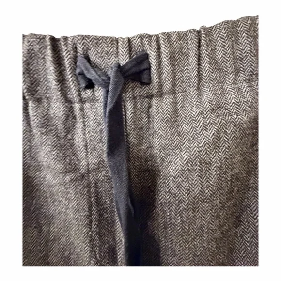 Zara Gray Herringbone Wool Blend Pull On Pants M - Picture 9 of 11